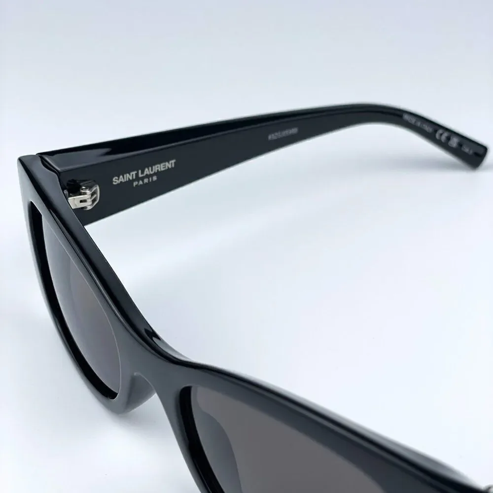 NEW Saint Laurent SL593 001 Black Square Unisex Sunglasses